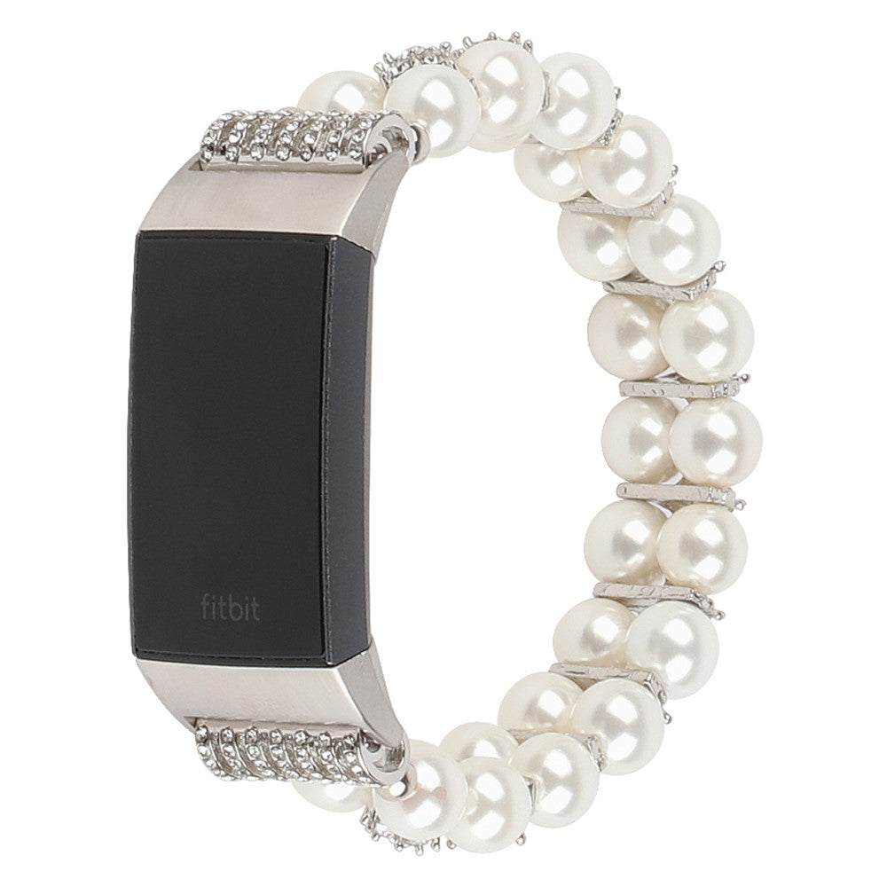 Vildt flot Fitbit Charge 4 / Fitbit Charge 3 Rhinsten Urrem - Hvid#serie_1
