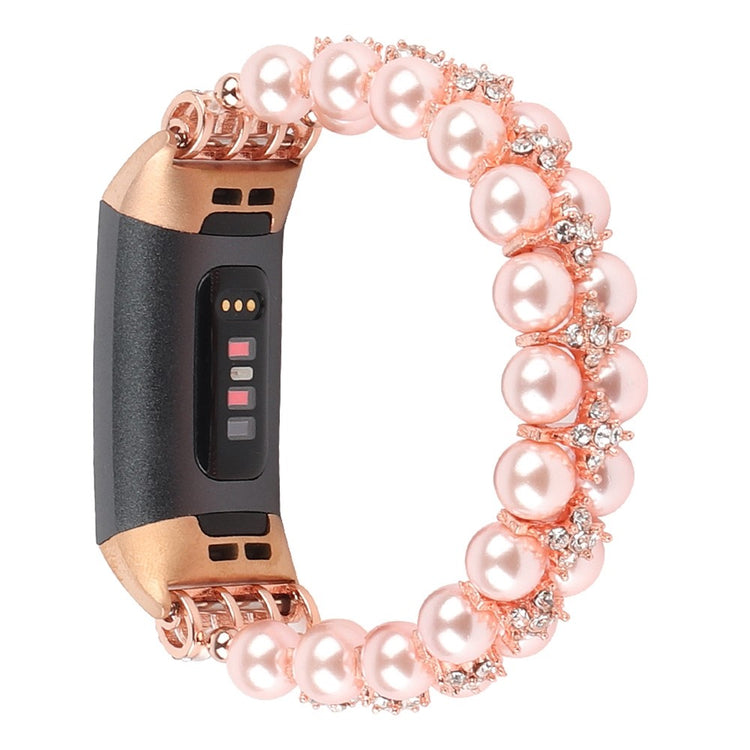Super sejt Fitbit Charge 4 / Fitbit Charge 3 Rhinsten Rem - Pink#serie_2