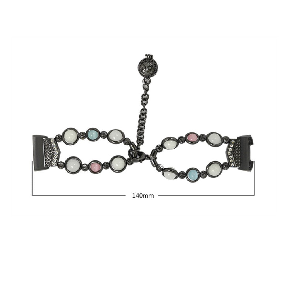 Fed Fitbit Charge 4 / Fitbit Charge 3 Metal og Rhinsten Rem - Pink#serie_2