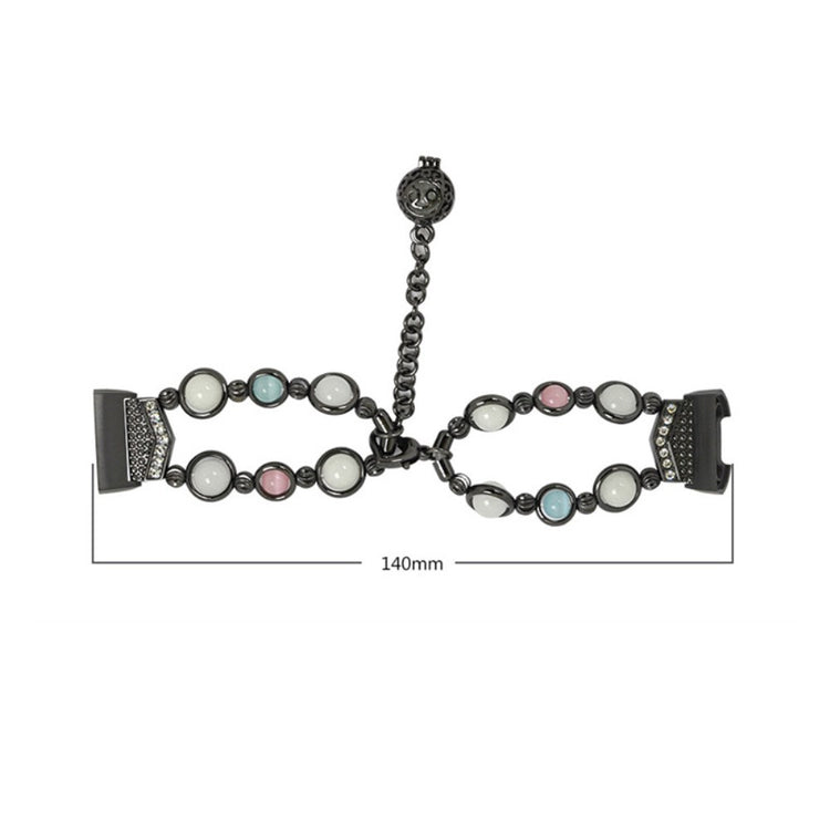 Fed Fitbit Charge 4 / Fitbit Charge 3 Metal og Rhinsten Rem - Pink#serie_2