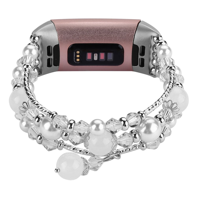 Cool Fitbit Charge 4 / Fitbit Charge 3 Metal og Plastik Rem - Hvid#serie_3