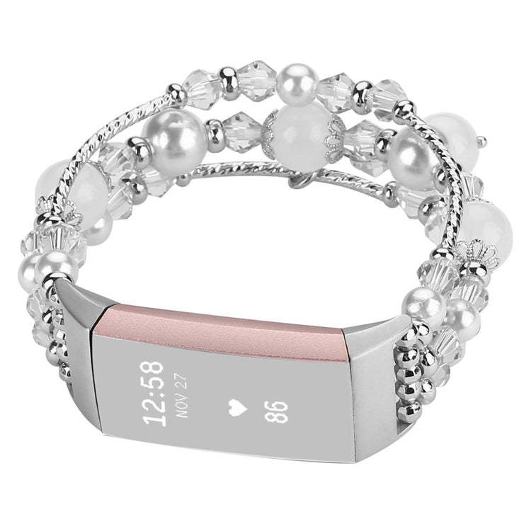 Pænt Fitbit Charge 4 / Fitbit Charge 3 Metal og Plastik Rem - Hvid#serie_3