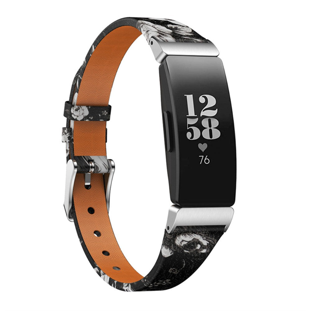 Vildt rart Fitbit Ace 2 / Fitbit Inspire Ægte læder Rem - Sort#serie_2