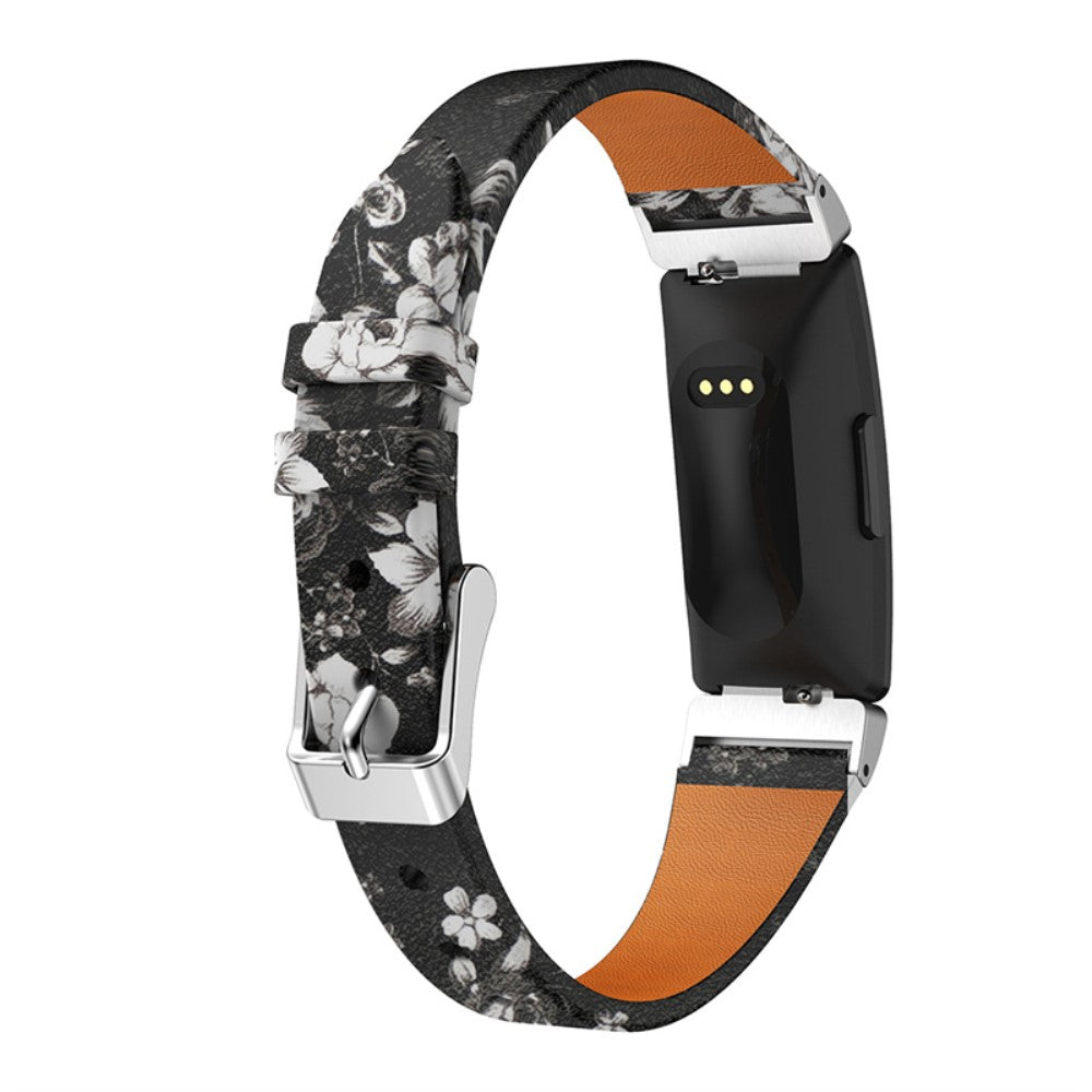 Vildt rart Fitbit Ace 2 / Fitbit Inspire Ægte læder Rem - Sort#serie_2
