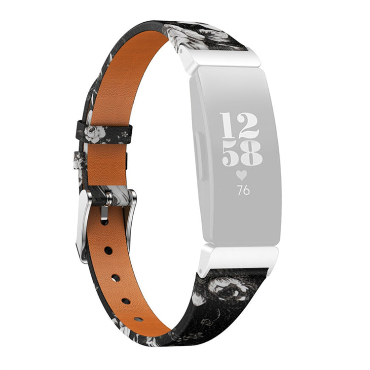 Vildt rart Fitbit Ace 2 / Fitbit Inspire Ægte læder Rem - Sort#serie_2