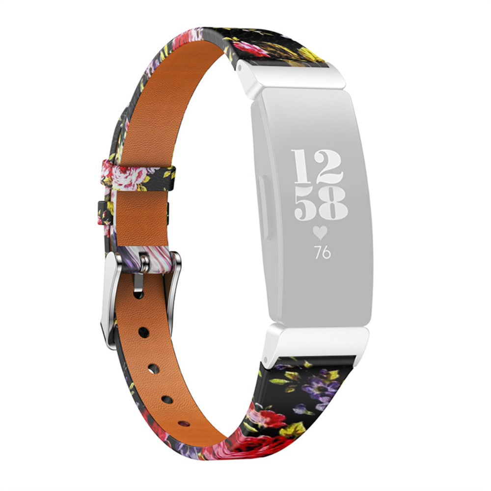 Vildt rart Fitbit Ace 2 / Fitbit Inspire Ægte læder Rem - Sort#serie_3