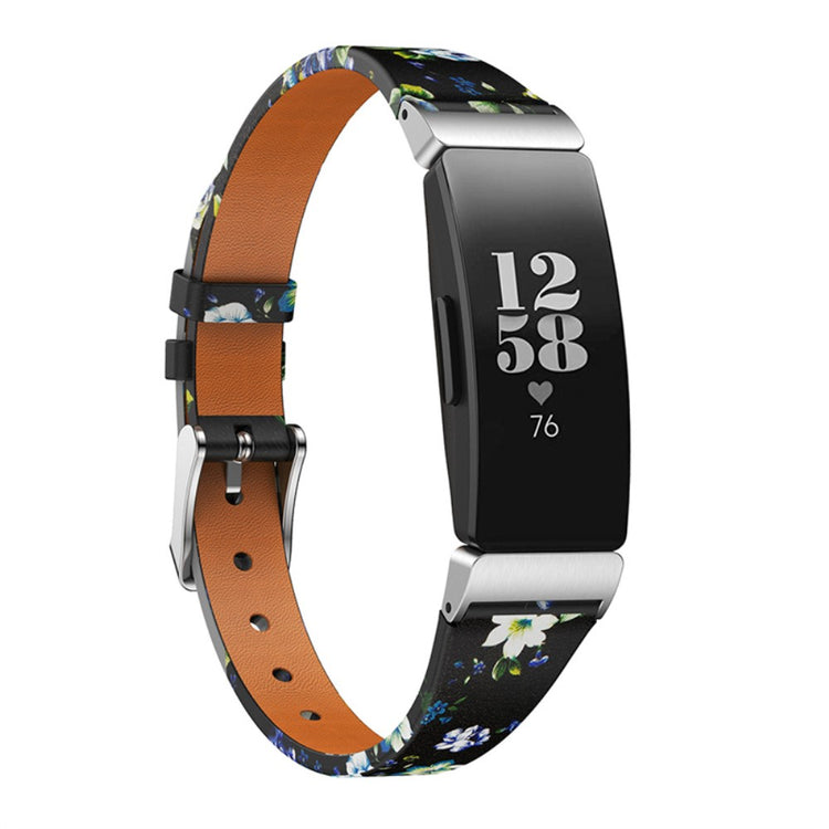 Vildt rart Fitbit Ace 2 / Fitbit Inspire Ægte læder Rem - Sort#serie_5