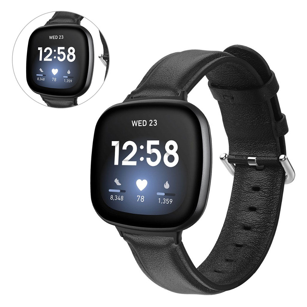 Eminent Fitbit Versa 3 / Fitbit Sense รgte lรฆder Rem - Sort#serie_1