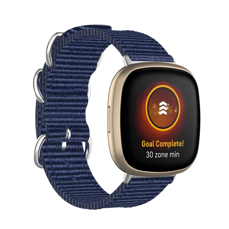 Rigtigt fantastisk Fitbit Versa 3 Nylon Rem - Blå#serie_11