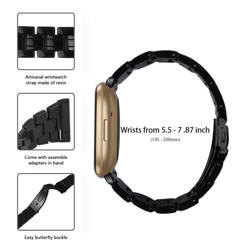 Vildt fint Fitbit Versa 3 / Fitbit Sense  Rem - Sort#serie_8