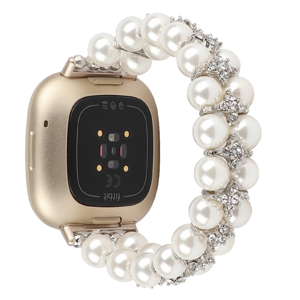 Vildt pรฆnt Fitbit Versa 3 Rhinsten Rem - Hvid#serie_1