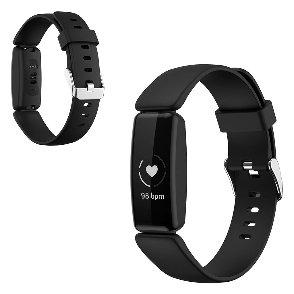 Vildt nydelig Fitbit Inspire 2 Silikone Rem - Stรธrrelse: L - Sort#serie_1
