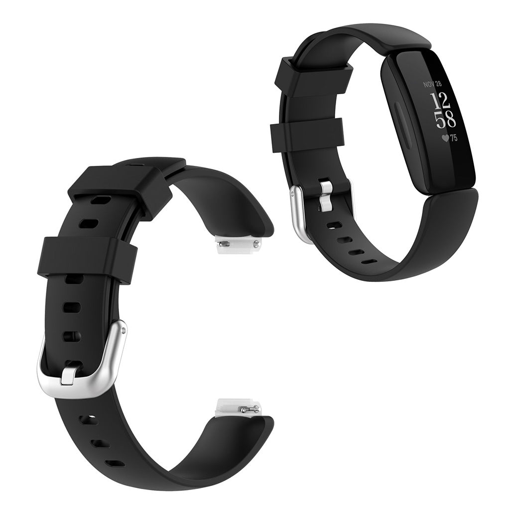 Glimrende Fitbit Inspire 2 Silikone Rem - Stรธrrelse: S - Sort#serie_1