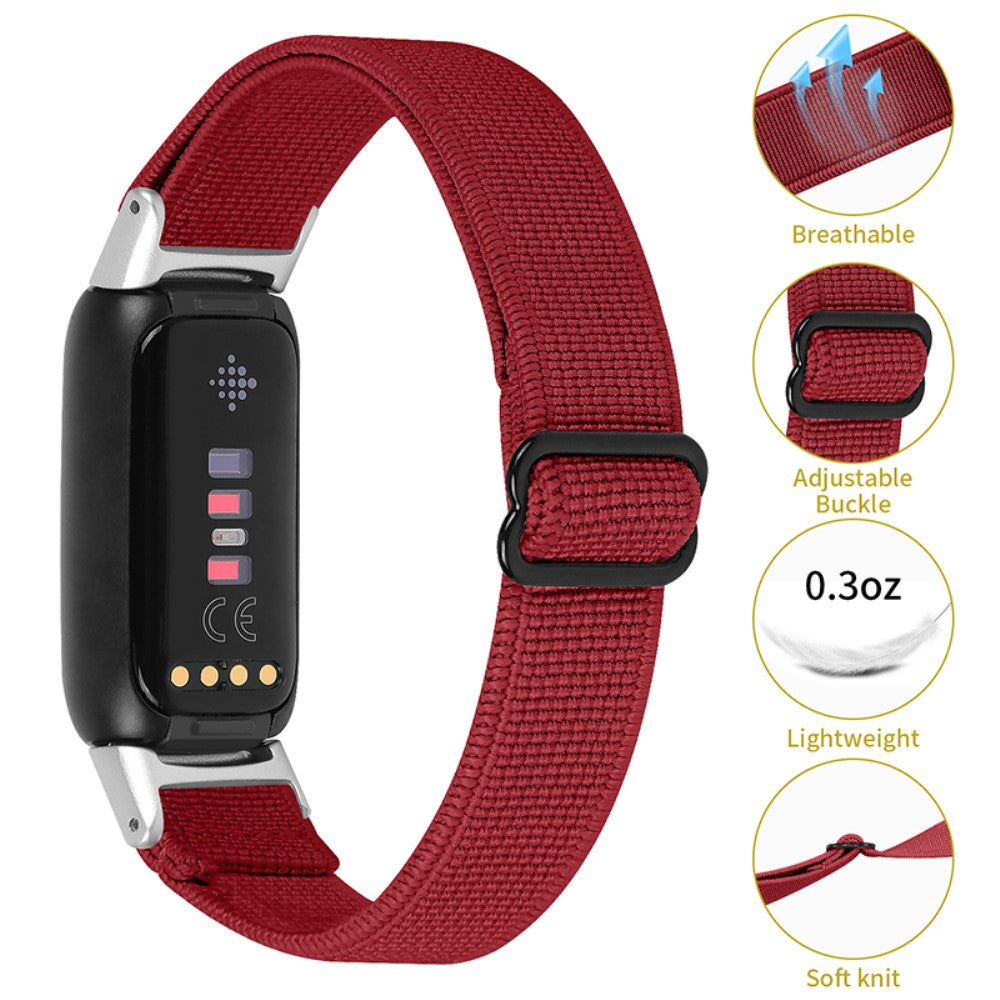 Helt vildt flot Fitbit Luxe Nylon Rem - Rød#serie_9