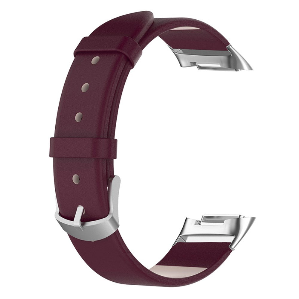 Vildt skøn Fitbit Charge 5 Ægte læder Rem - Rød#serie_2
