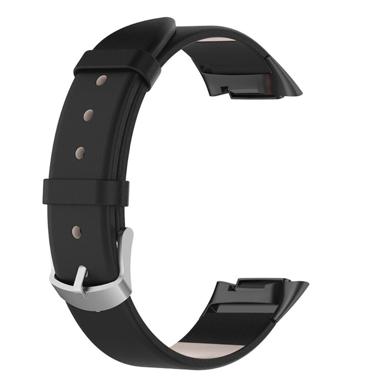 Vildt skøn Fitbit Charge 5 Ægte læder Rem - Sort#serie_4