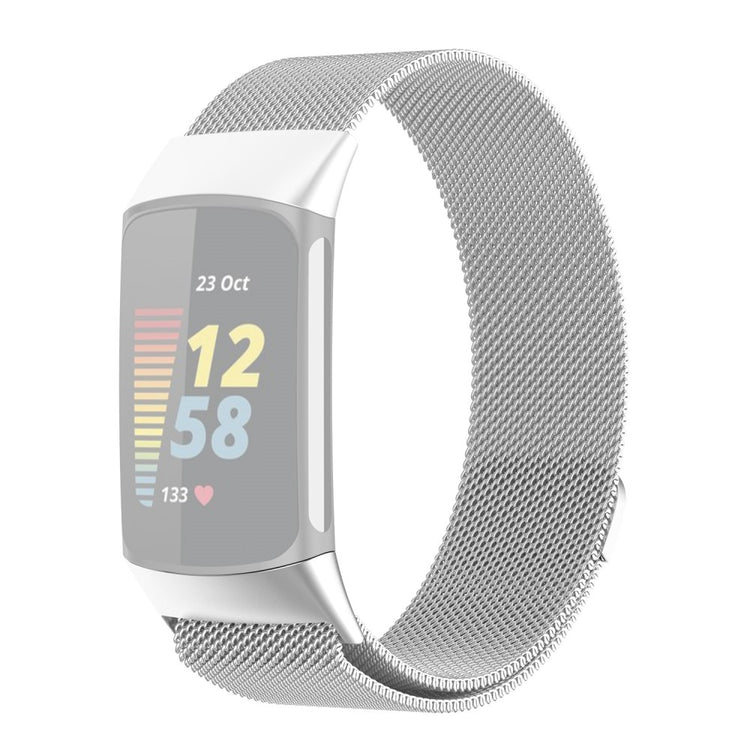 Komfortabel Fitbit Charge 5 Metal Rem - Sølv#serie_8