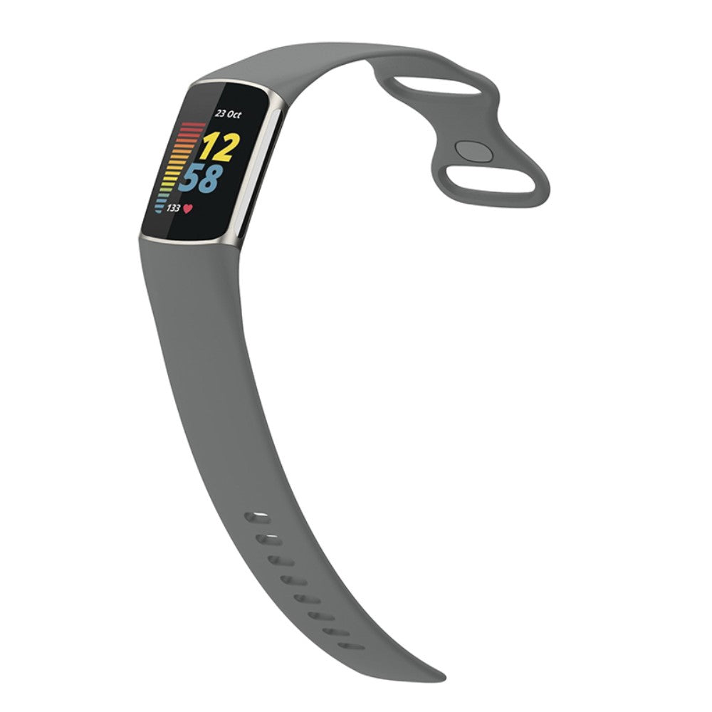 Sejt Fitbit Charge 5 Silikone Rem - Sølv#serie_3