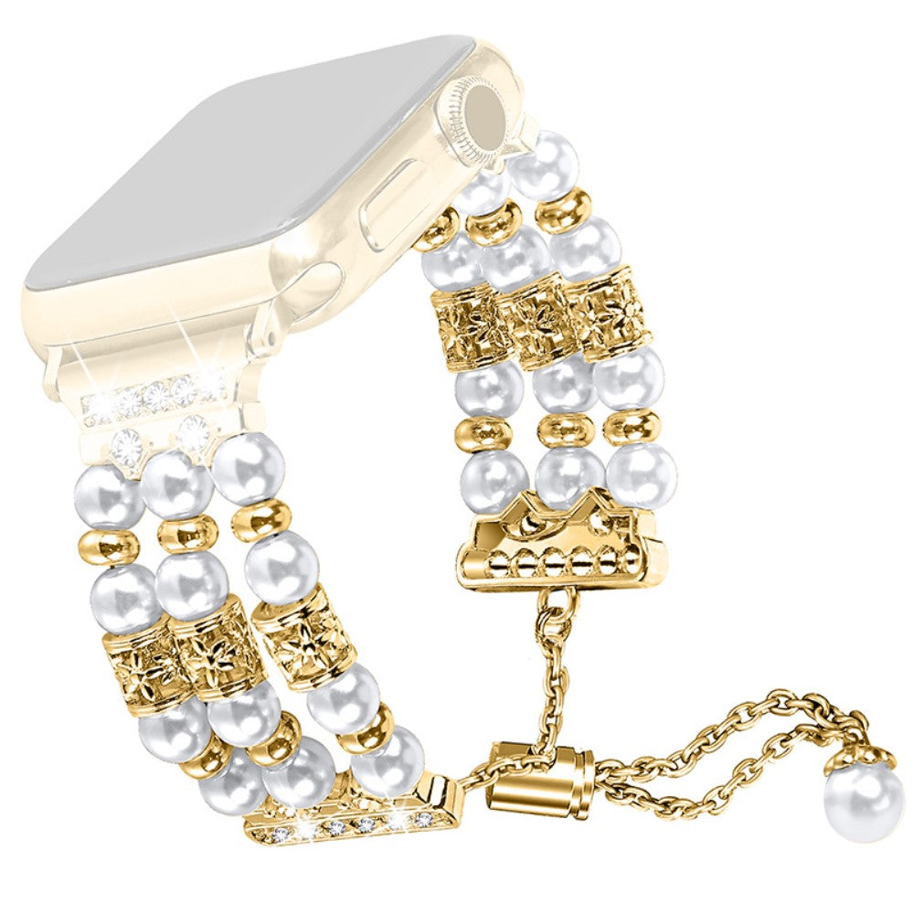 Fitbit Versa 4 / Fitbit Versa 3 Metal, Plastik og Rhinsten Rem - Guld#serie_5