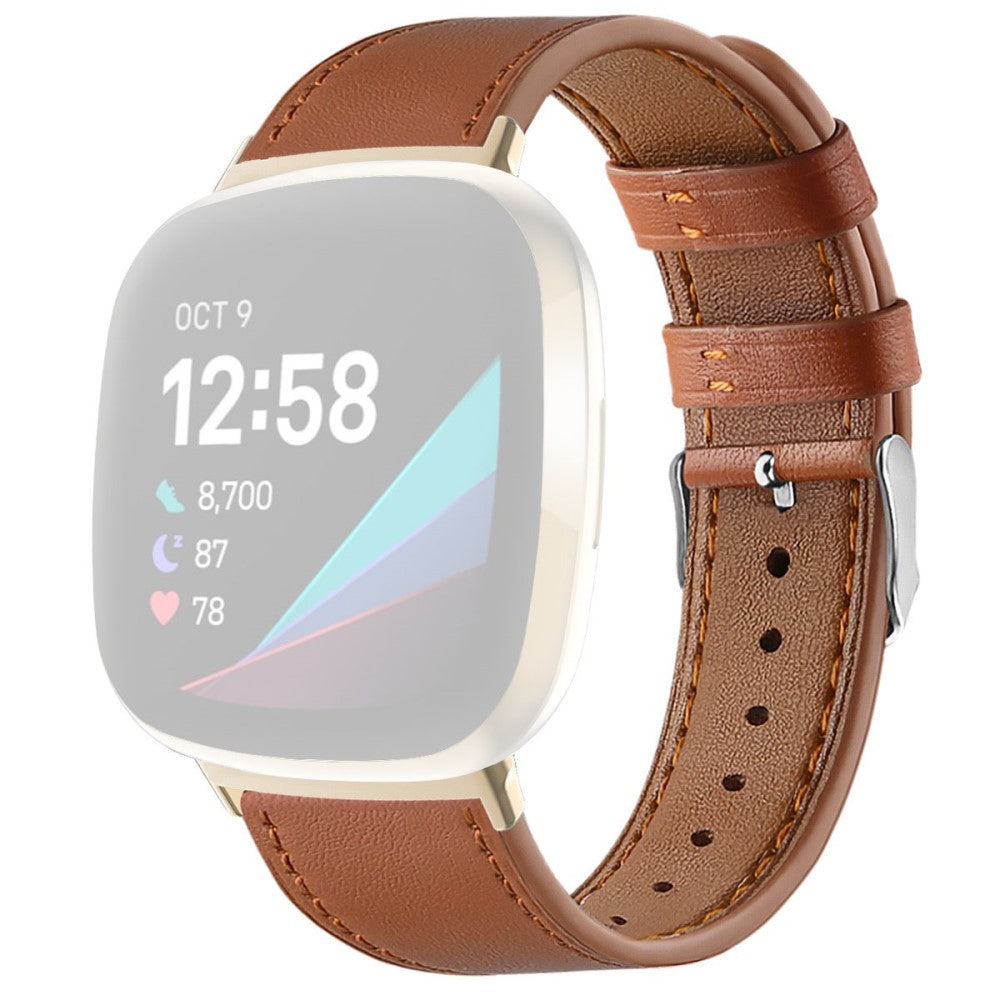 Helt vildt sejt Universal Fitbit รgte lรฆder Rem - Brun#serie_1