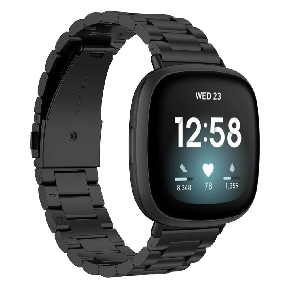 Meget pรฆnt Universal Fitbit Metal Rem - Sort#serie_1