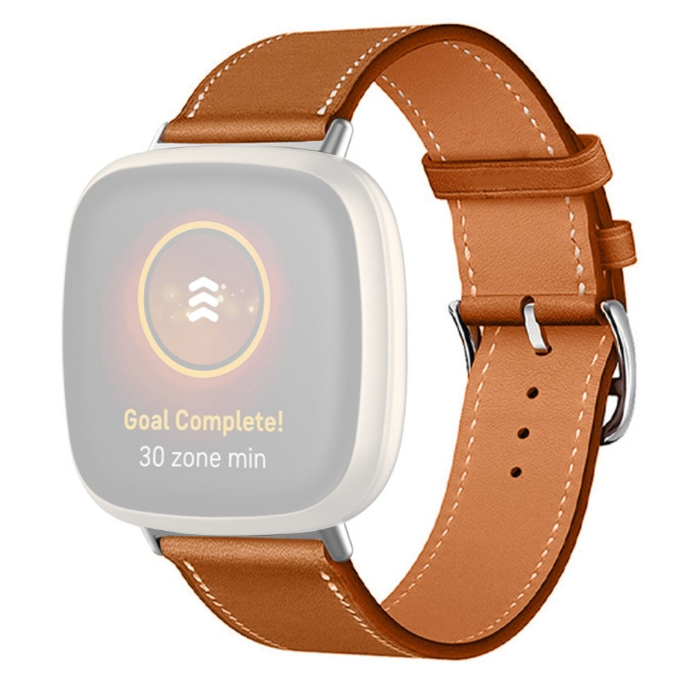 Rigtigt slidstรฆrk Universal Fitbit รgte lรฆder Rem - Brun#serie_1