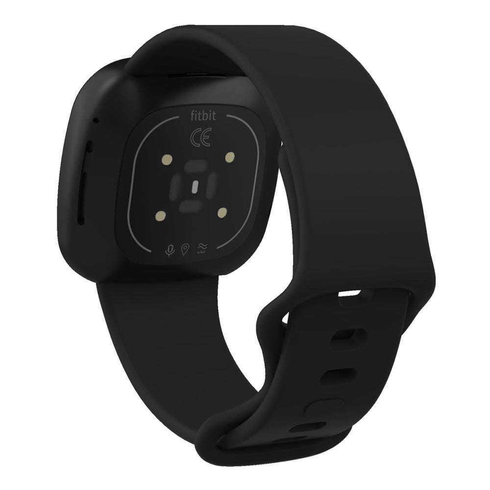 Rigtigt sejt Universal Fitbit Silikone Rem - Stรธrrelse: S - Sort#serie_1