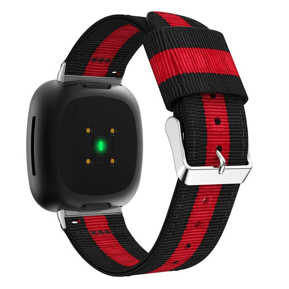 Mega hรฅrdfรธr Fitbit Sense 2 / Fitbit Versa 4 Nylon Rem - Sort#serie_1