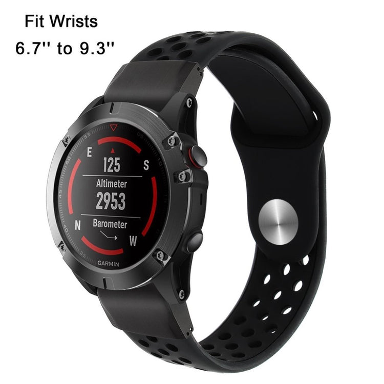 Rigtigt fint Universal Garmin Silikone Rem - Sort#serie_1