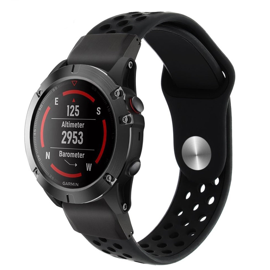Rigtigt fint Universal Garmin Silikone Rem - Sort#serie_1