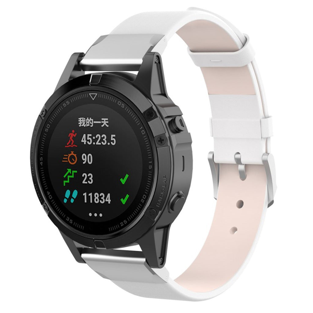 Super flot Universal Garmin Kunstlæder Rem - Hvid#serie_2