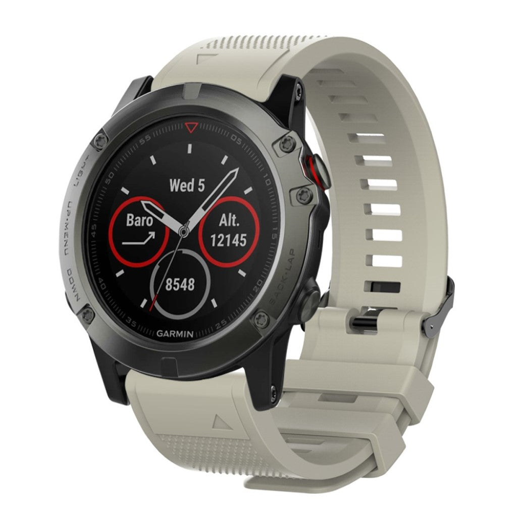 Vildt hårdfør Universal Garmin Silikone Rem - Sølv#serie_6