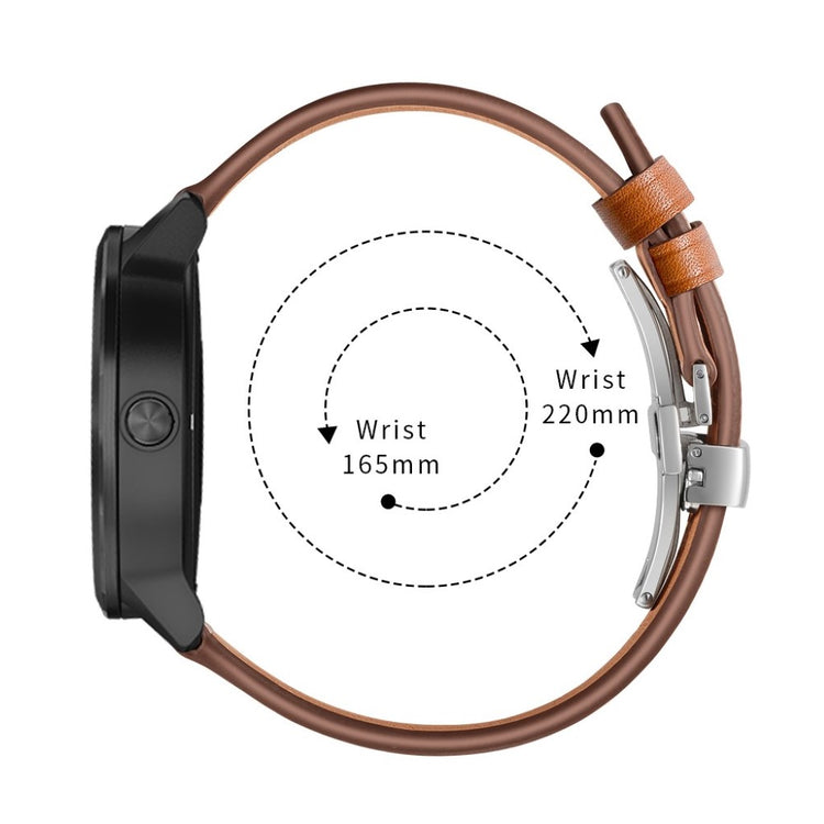 Fed Garmin Vivoactive 3 / Garmin Vivomove HR Ægte læder Rem - Brun#serie_10