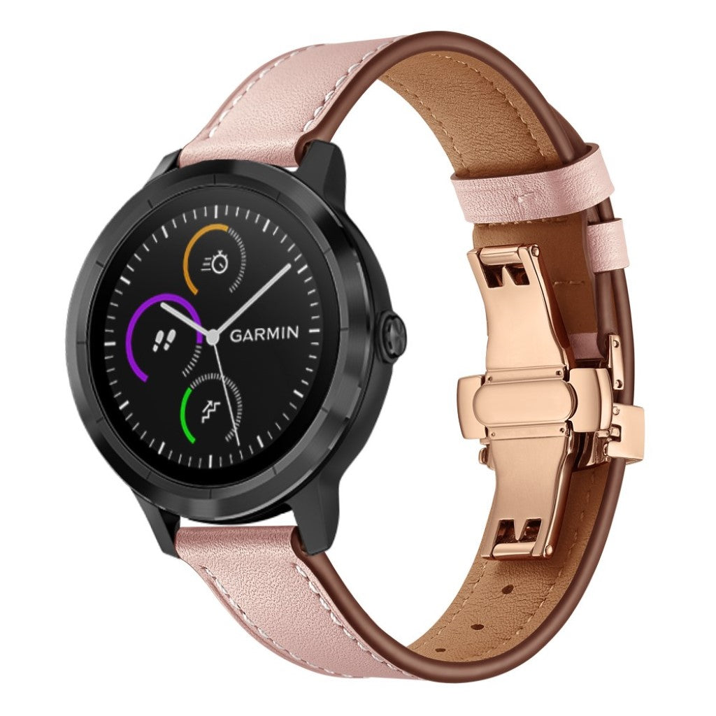 Fed Garmin Vivoactive 3 / Garmin Vivomove HR Ægte læder Rem - Pink#serie_13