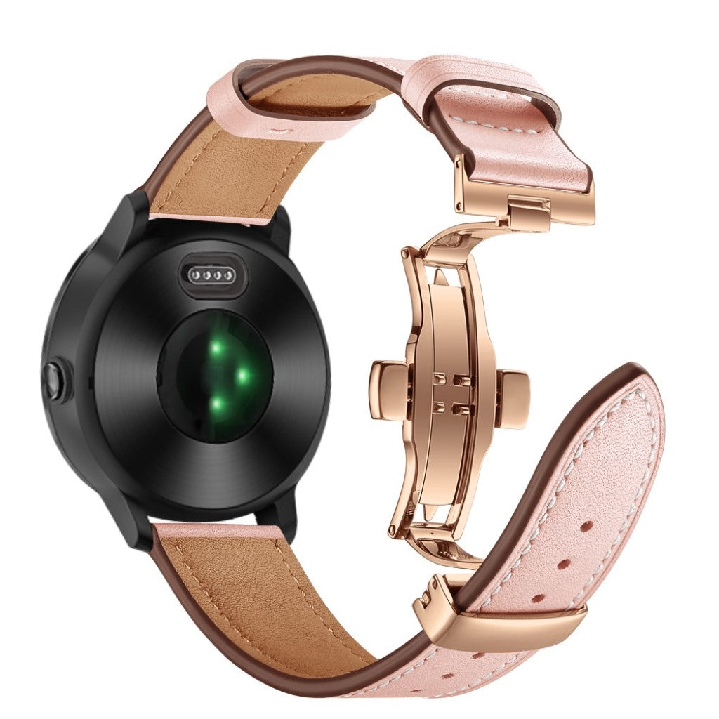 Fed Garmin Vivoactive 3 / Garmin Vivomove HR Ægte læder Rem - Pink#serie_13