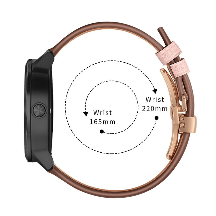 Fed Garmin Vivoactive 3 / Garmin Vivomove HR Ægte læder Rem - Pink#serie_13