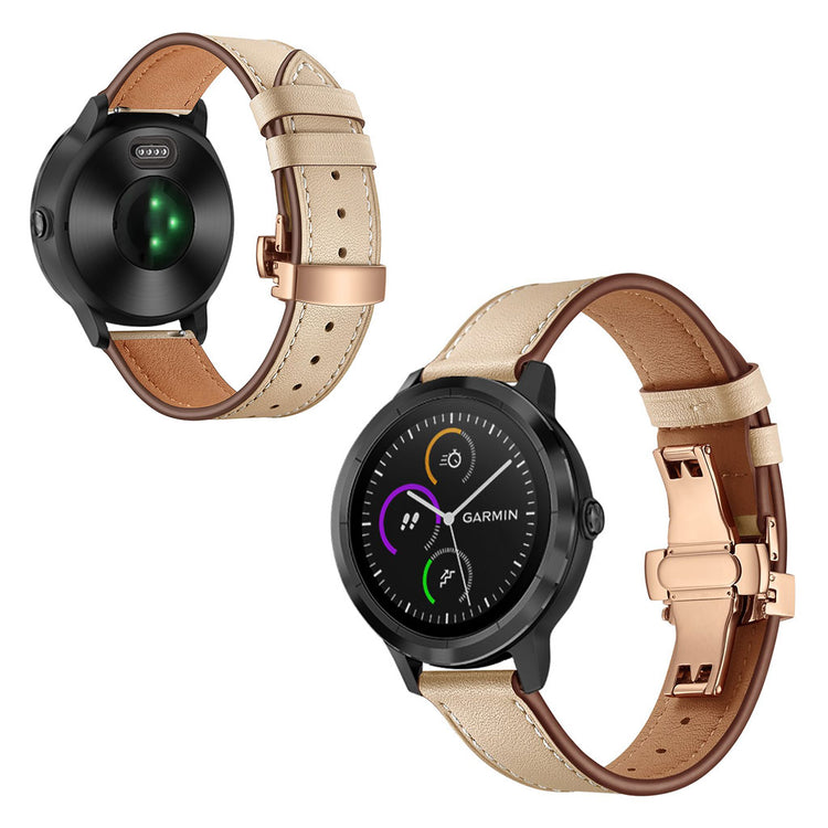 Fed Garmin Vivoactive 3 / Garmin Vivomove HR Ægte læder Rem - Brun#serie_14