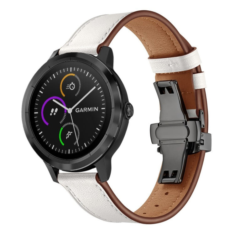 Fed Garmin Vivoactive 3 / Garmin Vivomove HR Ægte læder Rem - Hvid#serie_2