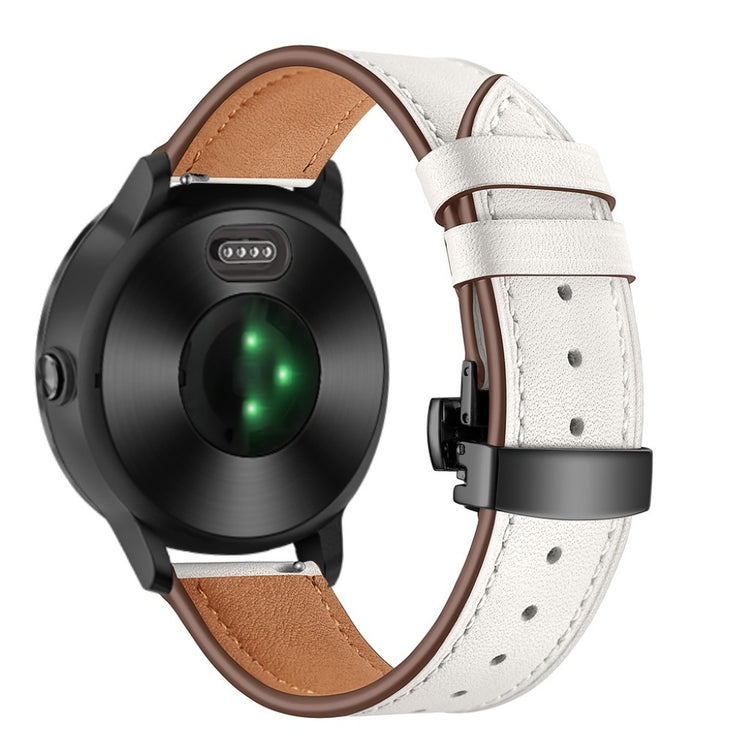 Fed Garmin Vivoactive 3 / Garmin Vivomove HR Ægte læder Rem - Hvid#serie_2