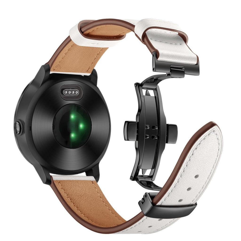 Fed Garmin Vivoactive 3 / Garmin Vivomove HR Ægte læder Rem - Hvid#serie_2