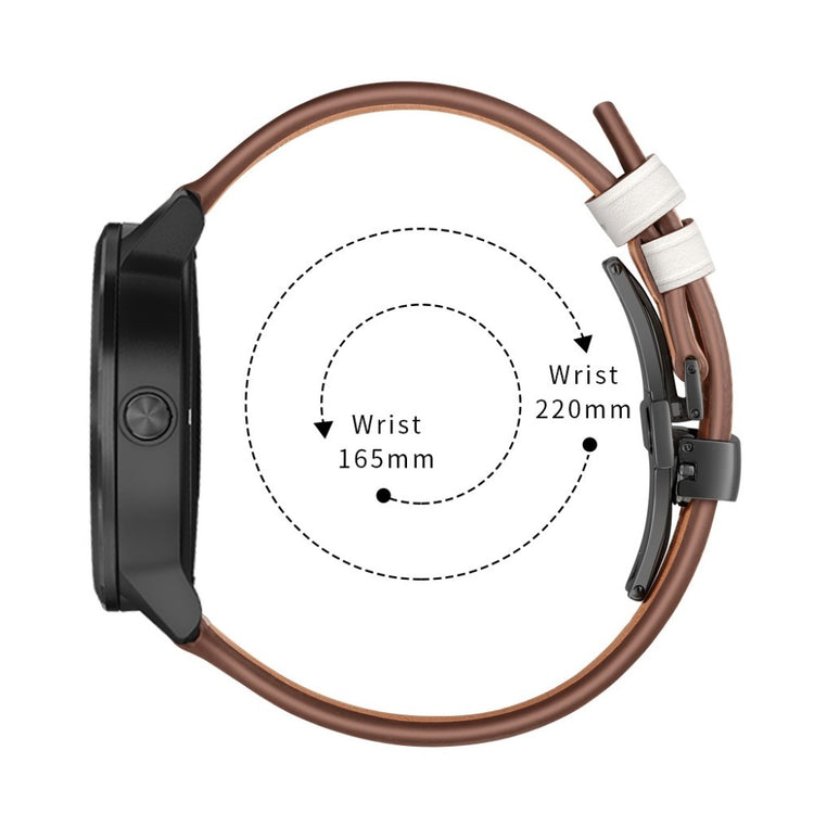 Fed Garmin Vivoactive 3 / Garmin Vivomove HR Ægte læder Rem - Hvid#serie_2