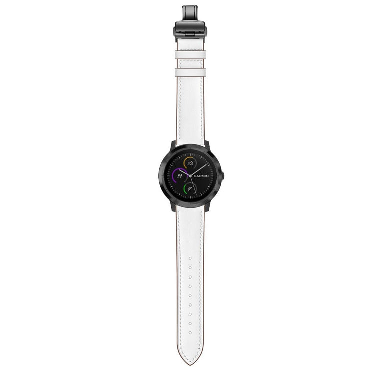 Fed Garmin Vivoactive 3 / Garmin Vivomove HR Ægte læder Rem - Hvid#serie_2