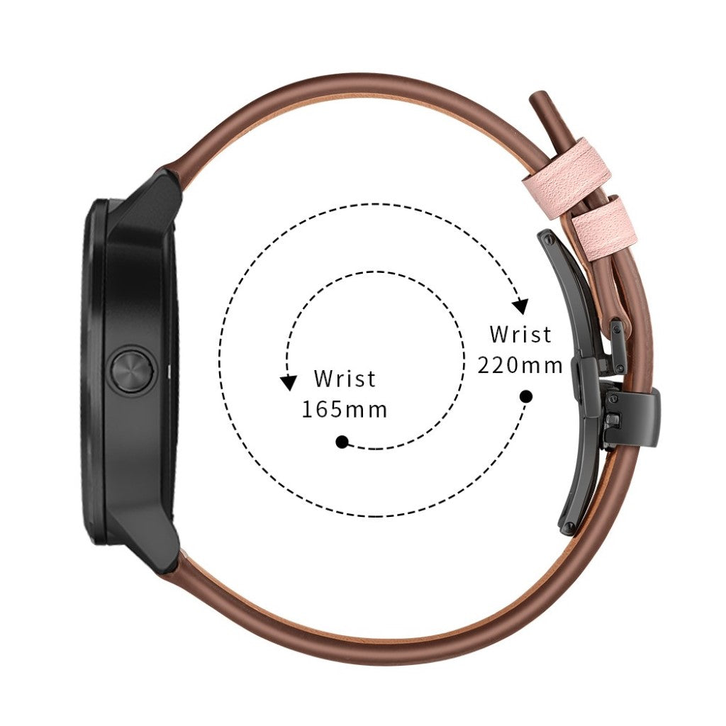 Fed Garmin Vivoactive 3 / Garmin Vivomove HR Ægte læder Rem - Pink#serie_3