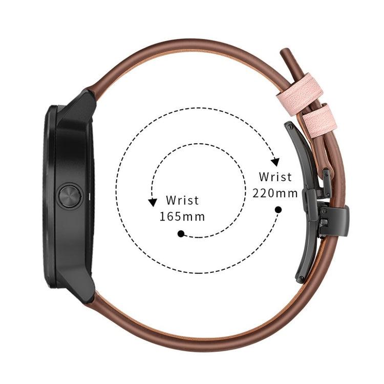 Fed Garmin Vivoactive 3 / Garmin Vivomove HR Ægte læder Rem - Pink#serie_3