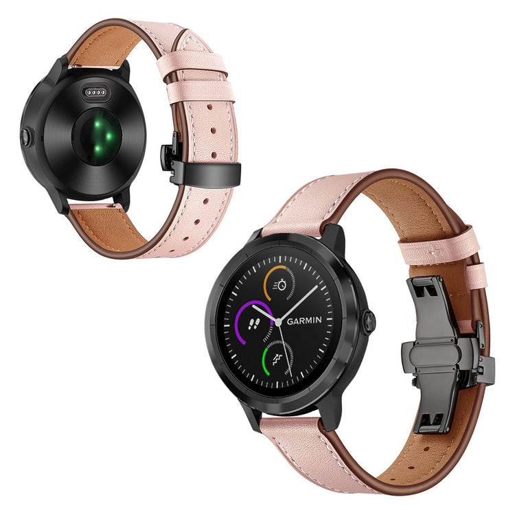 Fed Garmin Vivoactive 3 / Garmin Vivomove HR Ægte læder Rem - Pink#serie_3