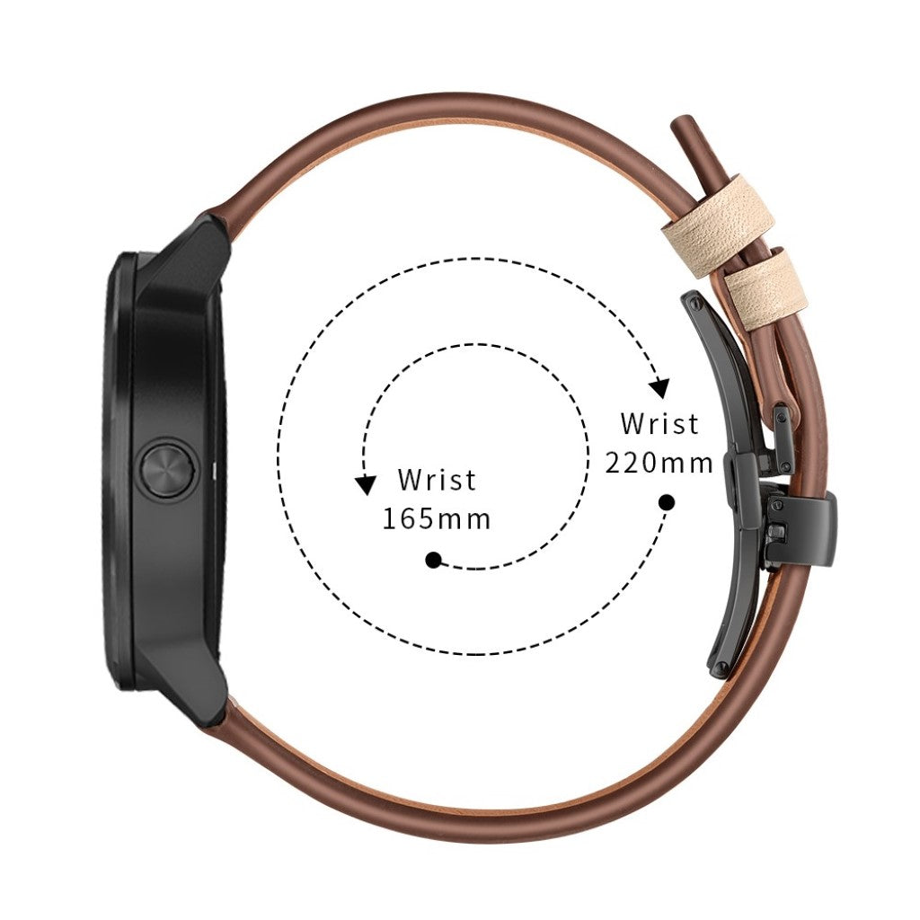 Fed Garmin Vivoactive 3 / Garmin Vivomove HR Ægte læder Rem - Blå#serie_4