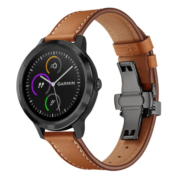 Fed Garmin Vivoactive 3 / Garmin Vivomove HR Ægte læder Rem - Brun#serie_5