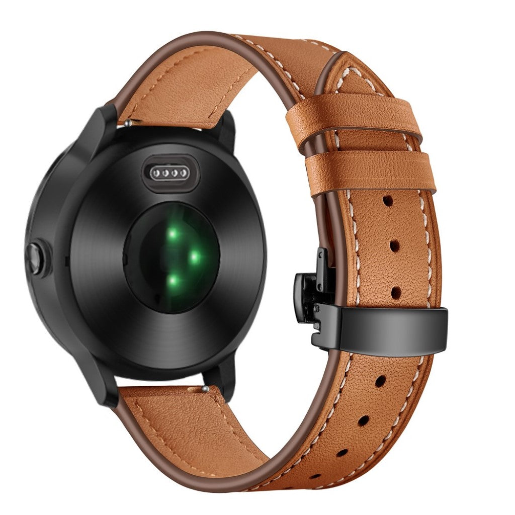 Fed Garmin Vivoactive 3 / Garmin Vivomove HR Ægte læder Rem - Brun#serie_5