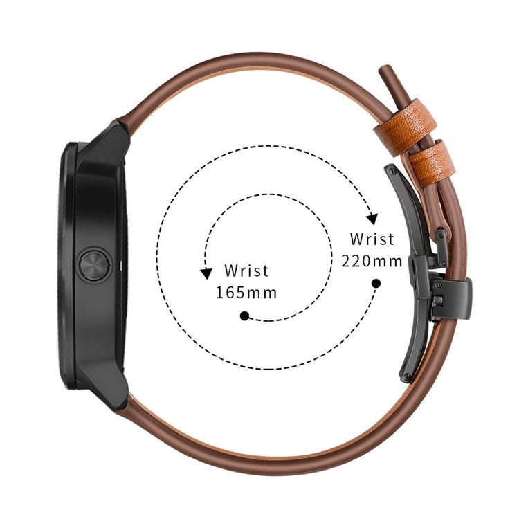 Fed Garmin Vivoactive 3 / Garmin Vivomove HR Ægte læder Rem - Brun#serie_5
