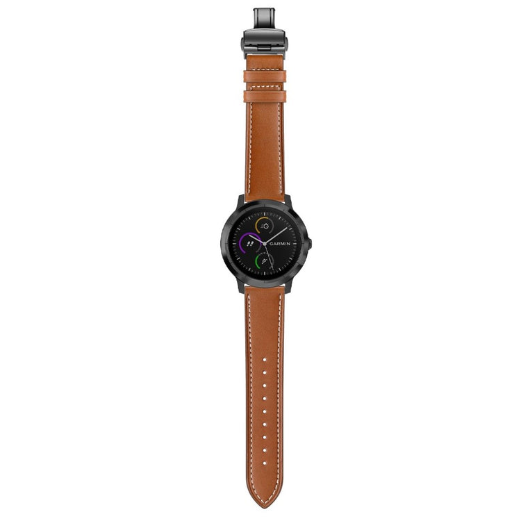 Fed Garmin Vivoactive 3 / Garmin Vivomove HR Ægte læder Rem - Brun#serie_5